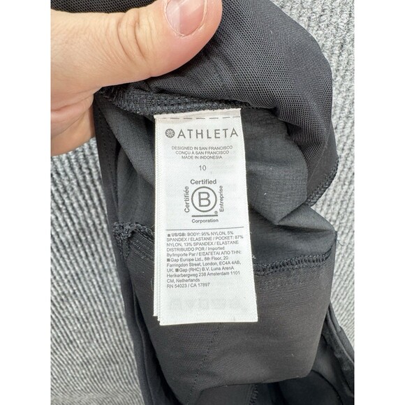 Athleta Trekkie North High Rise Jogger Pants Womens 10 Black Pull On Zip Pockets - Picture 5 of 11